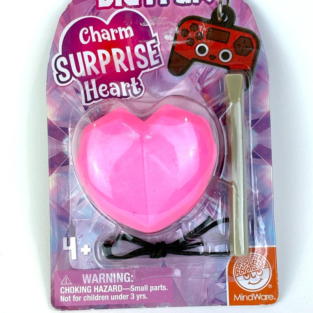 Mind Ware Dig it Up Charm surprise pink heart
